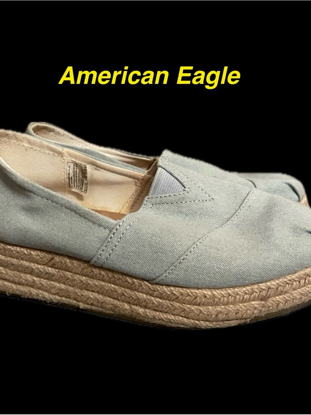 American Eagle Outfitters Denim Espadrille Platform Slip-On